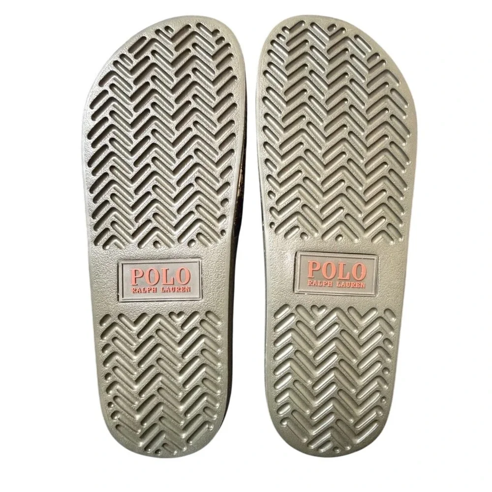 Polo Ralph Lauren Cayson Slides Mens 14 Camo Green Floral Tropical Sandals